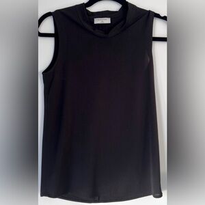 BABATON - Elegant Black Sleeveless Blouse With Interesting Detail at the Neck
